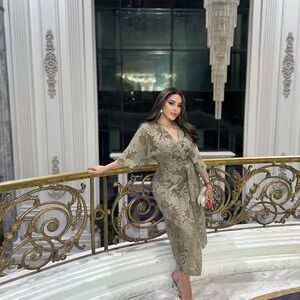 ZARA TEXTURED DRAPED DRESS